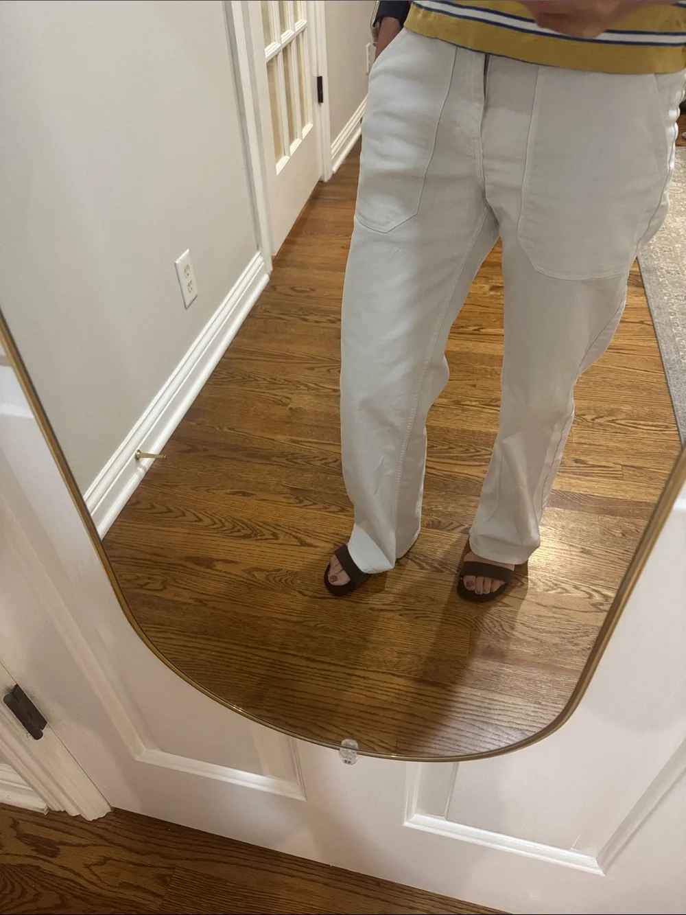 White H&M utility jeans